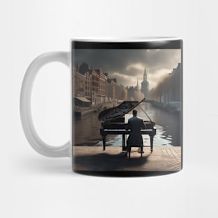 Pianist Playing The Piano Near The Amsterdam Canals Mug